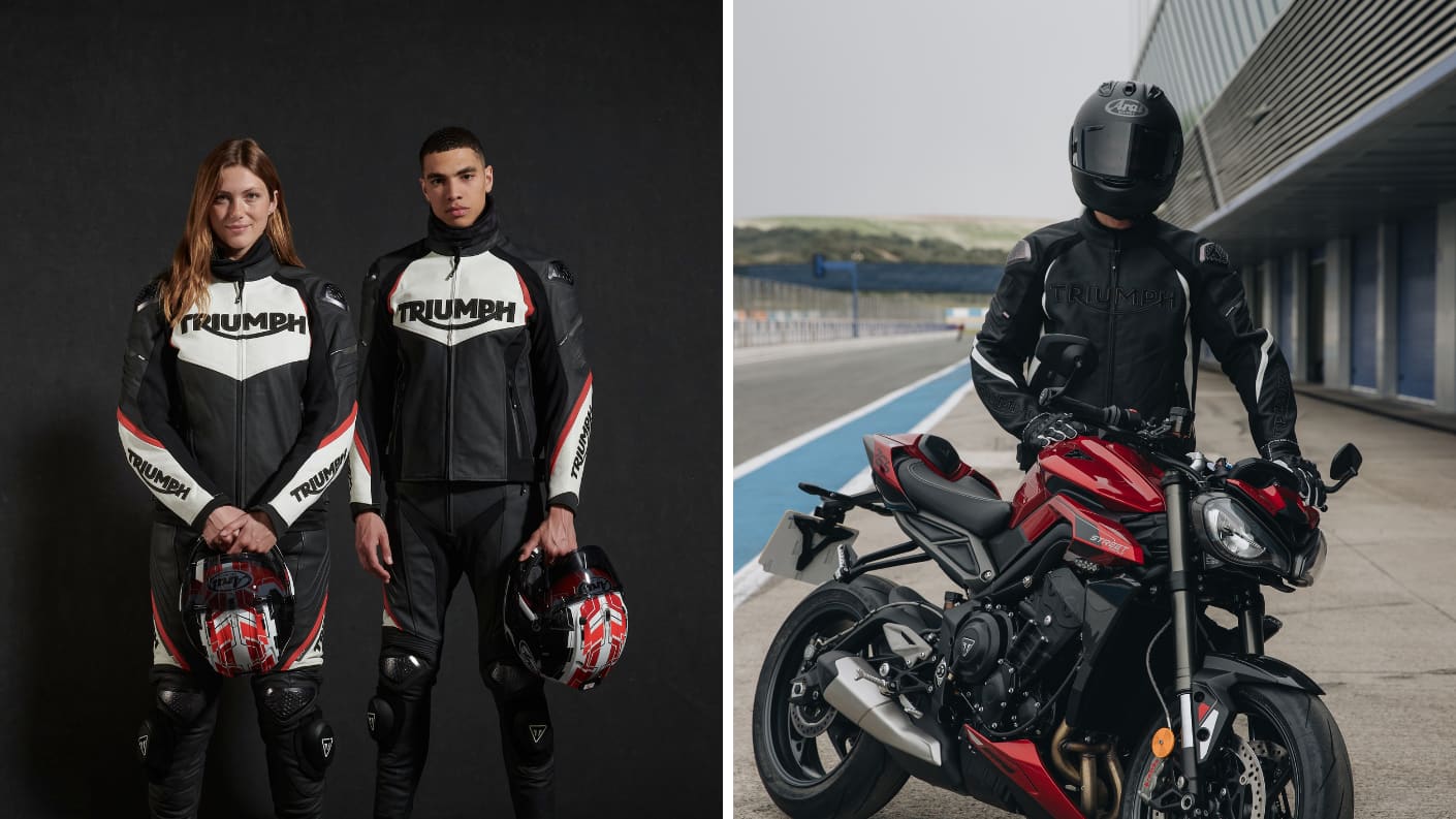 バイクツーリングに トライアンフ ジャケット中古品 破れや穴
